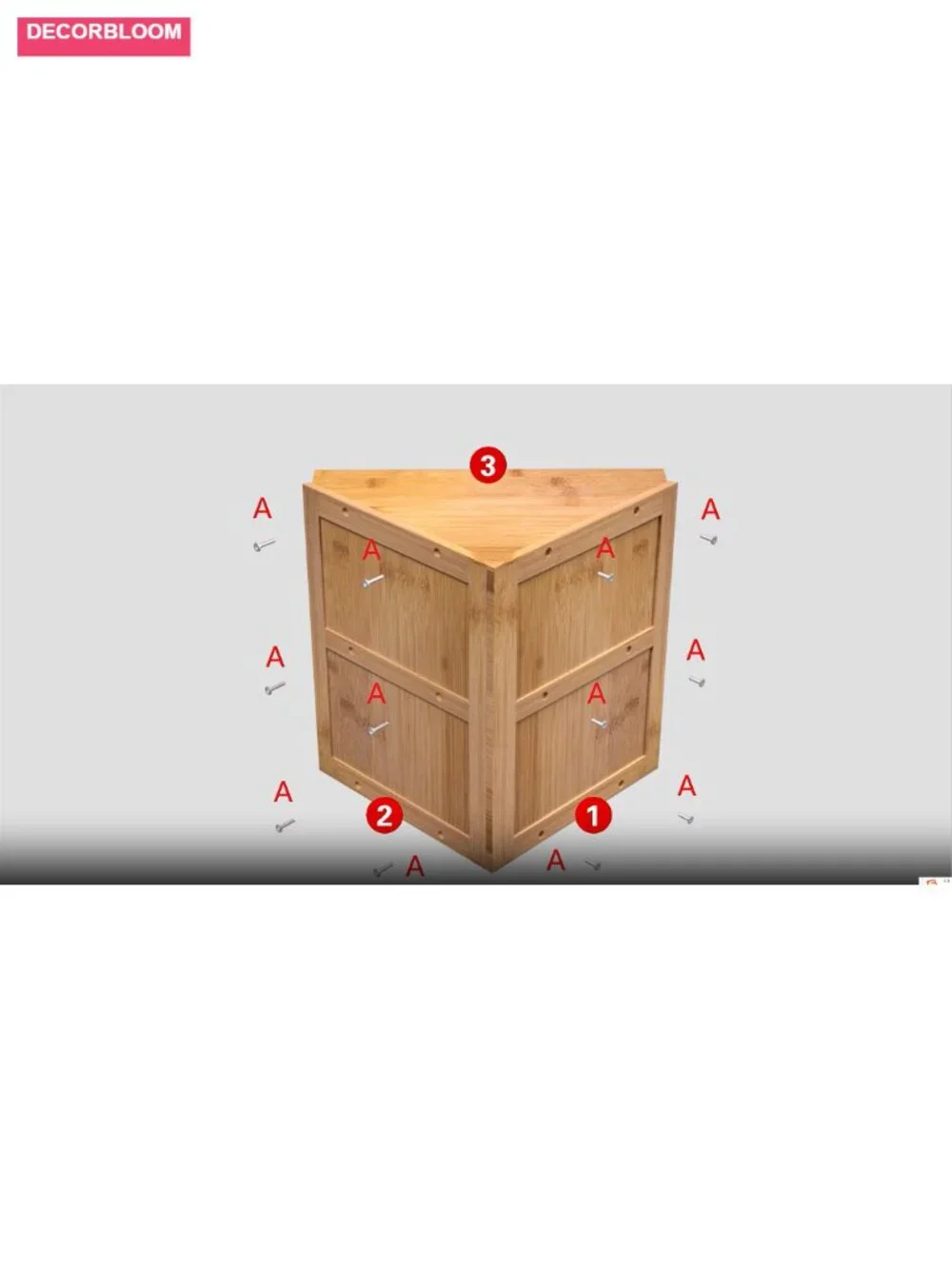Corner Bread Box Double Layer Bamboo Storage with Wavy Windows Farmhouse Bread